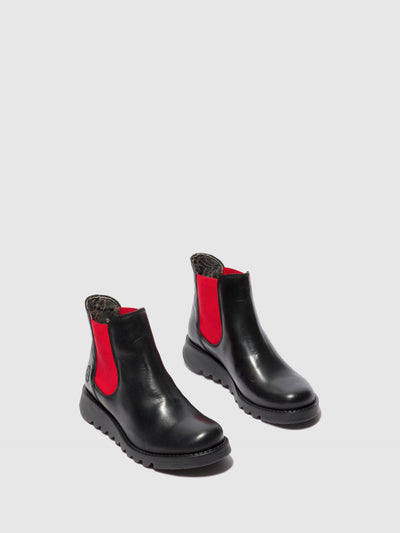 Chelsea Ankle Boots SALV RUG BLACK (RED ELASTIC)