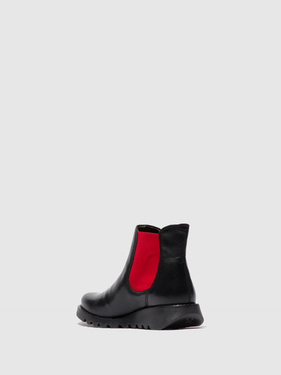 Chelsea Ankle Boots SALV RUG BLACK (RED ELASTIC)