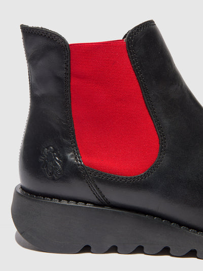 Chelsea Ankle Boots SALV RUG BLACK (RED ELASTIC)