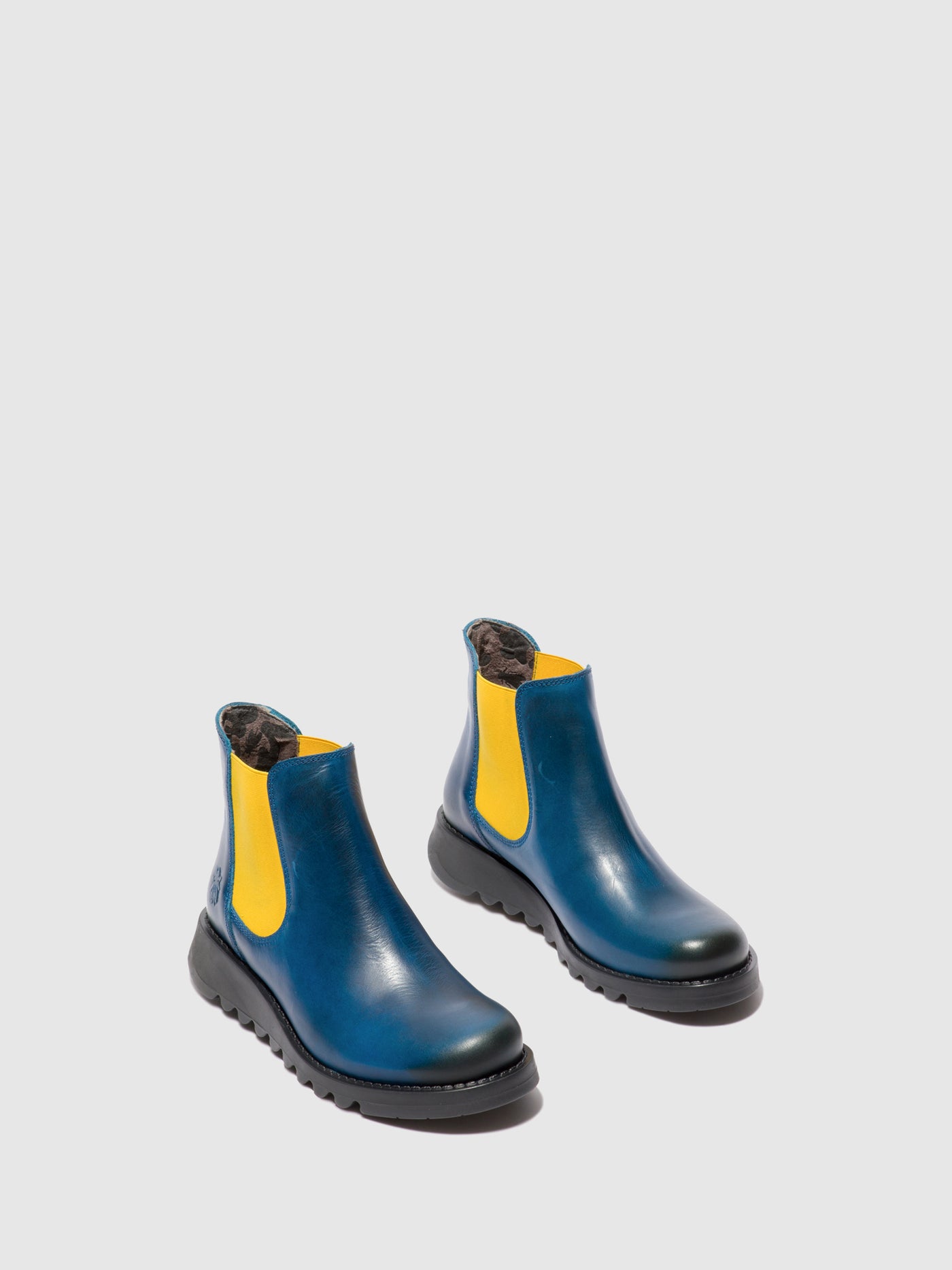 Fly London Salv Yellow & Blue Chelsea Boots – Captain Jellyfish