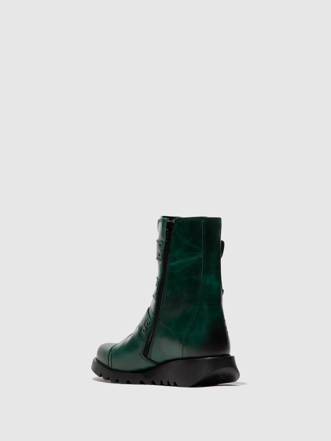 Buckle Ankle Boots SCOP110FLY SHAMROCK GREEN (BLACK SOLE)