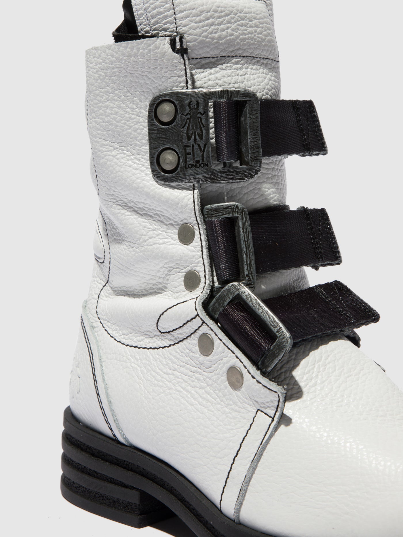 Buckle Ankle Boots KIFF682FLY RIO WHITE