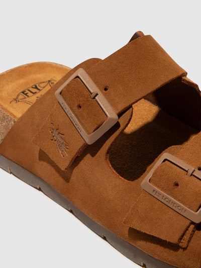 Buckle Sandals CAJA721FLY SUEDE CAMEL