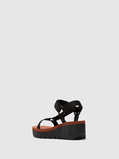 Velcro Sandals YEFA726FLY CUPIDO BLACK (BRICK)