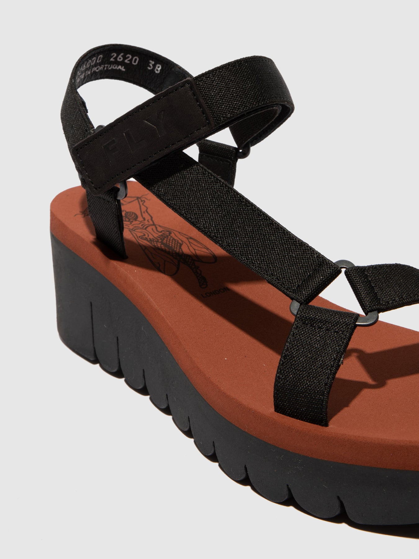 Fly London Yefa Wedge Sandal In Multi/azure Grograin/cupido Fly London Yefa Wedge Sandal In Multi/azure Grograin/cupido