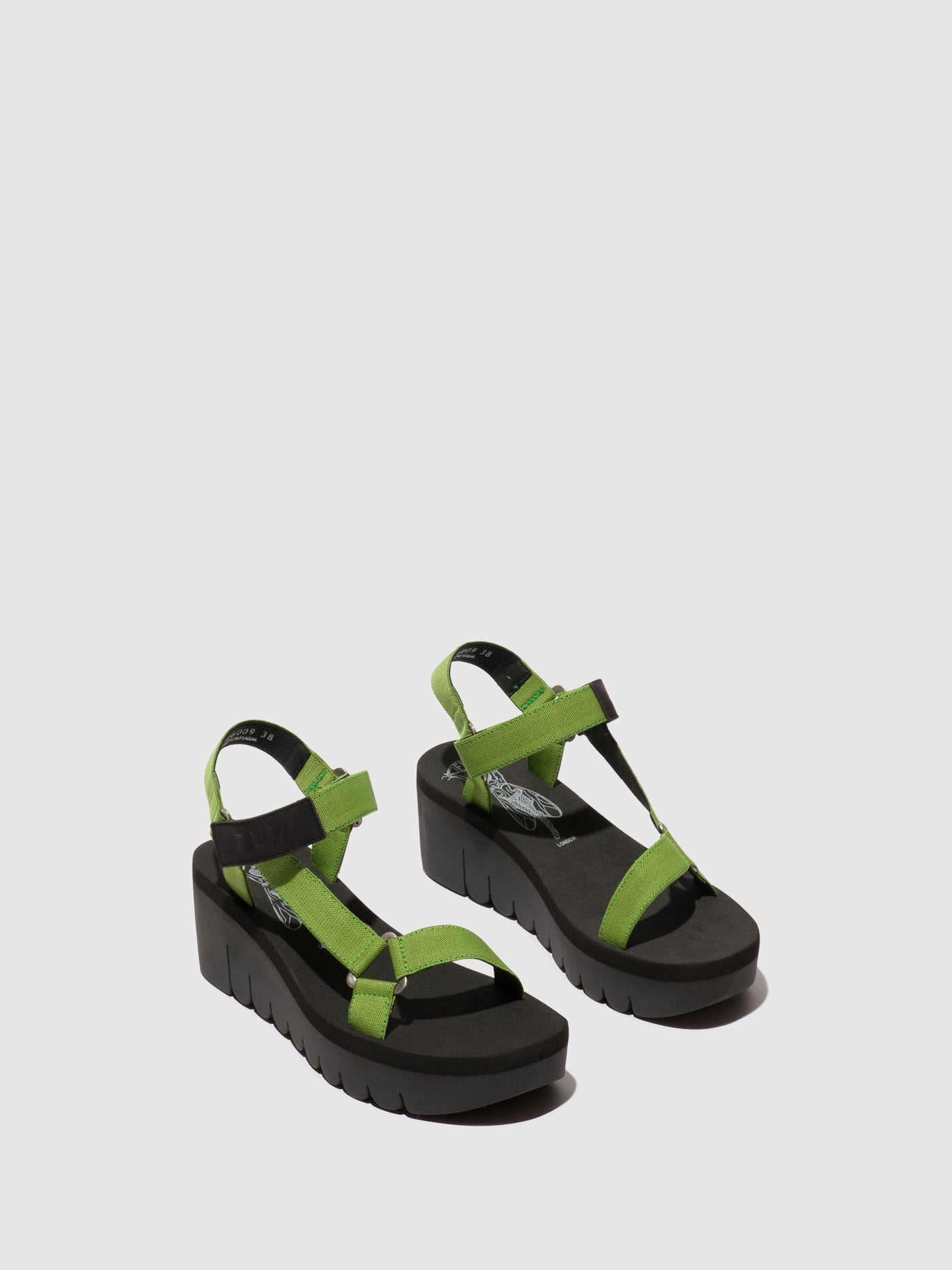 Velcro Sandals YEFA726FLY BLACK/AVOCADO (BLACK