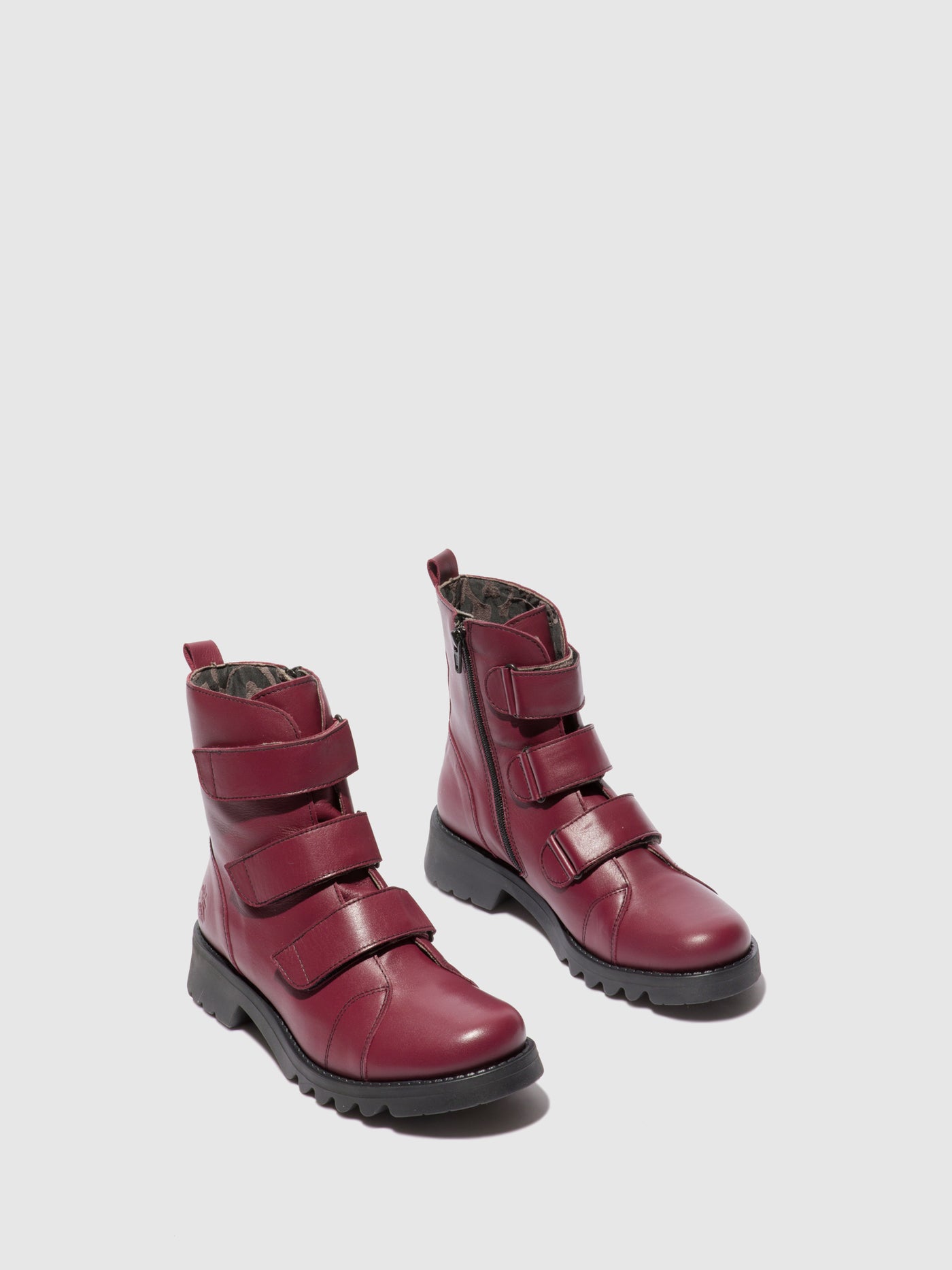 Velcro Ankle Boots RACH790FLY LEATHER WINE(BLACK)