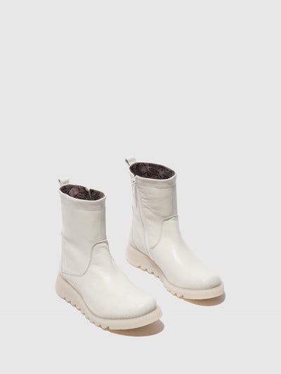 Zip Up Boots SAUK794FLY VELVET OFFWHITE(OFFWHITE SOLE)