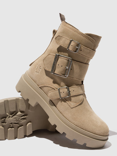 Buckle Ankle Boots JEDA817FLY SUEDE CREME
