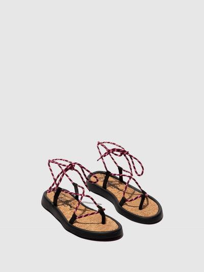 Lace-up Sandals TACE874FLY BLACK(PURPLE)