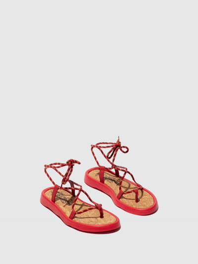 Lace-up Sandals TACE874FLY LIPSTICK RED