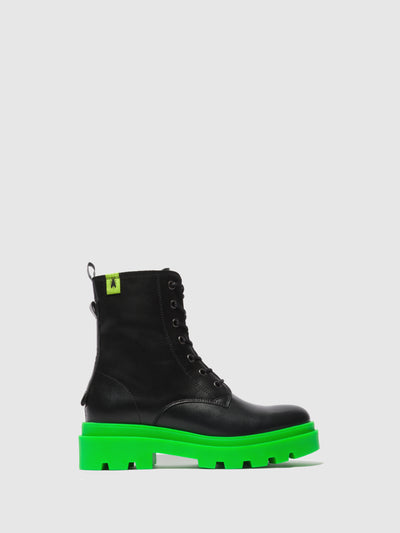 Lace-up Ankle Boots JACY881FLY NAUSICA BLACK (GREEN SOLE)