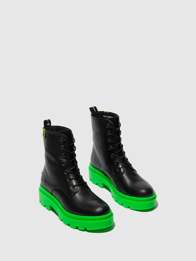 Lace-up Ankle Boots JACY881FLY NAUSICA BLACK (GREEN SOLE)