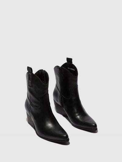 Zip Up Ankle Boots TABB905FLY BLACK