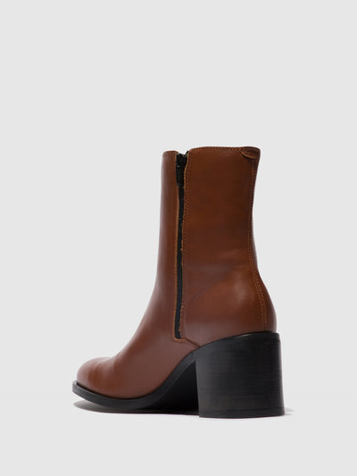 Zip Up Ankle Boots AMEL913FLY COGNAC