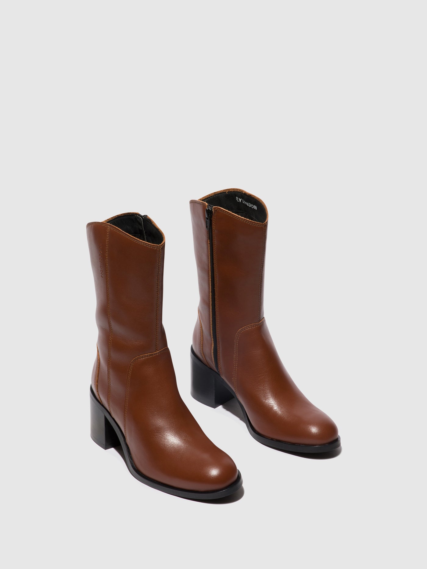 Zip Up Ankle Boots ASTA914FLY COGNAC
