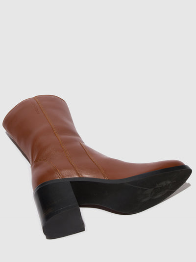 Zip Up Ankle Boots ASTA914FLY COGNAC