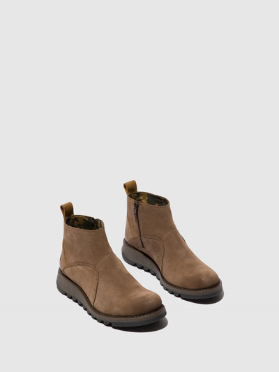 Zip Up Ankle Boots SELY918FLY TAUPE/CAMEL