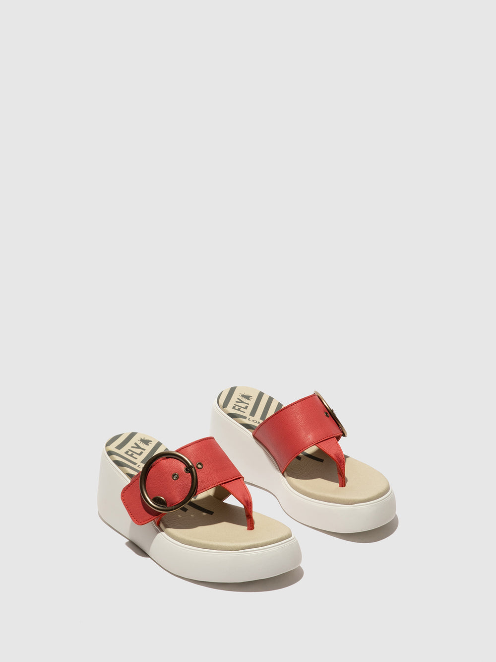 FLY London Yown, Zapatillas Mules Para Mujer - Cuero Y Tacón Ancho - Talla Normal