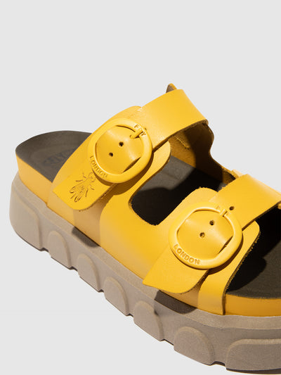 Buckle Mules CIDE946FLY YELLOW
