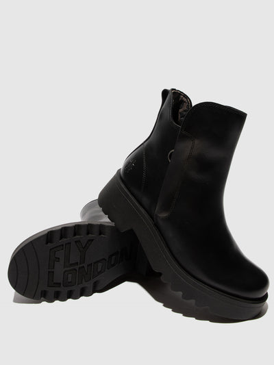 Zip Up Ankle Boots MUZZ977FLY BLACK