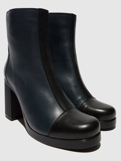 Zip Up Ankle Boots STIR985FLY BLACK/NAVY