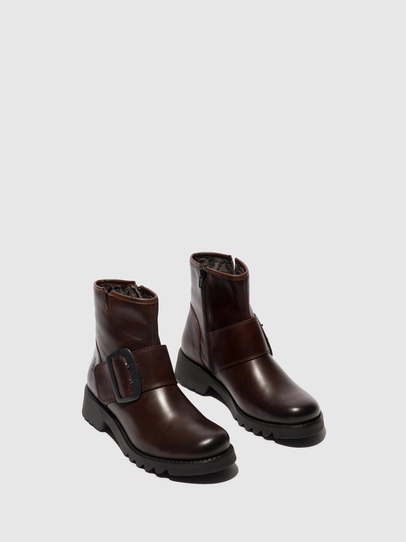 Buckle Ankle Boots RILY991FLY DARK BROWN