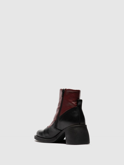 Zip Up Ankle Boots HINT003FLY BLACK/WINE