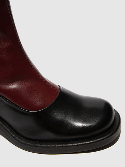 Zip Up Ankle Boots HINT003FLY BLACK/WINE