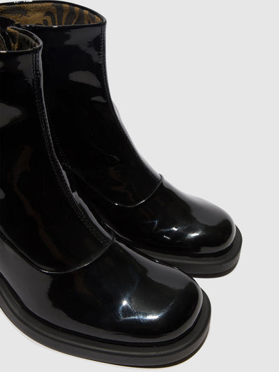 Zip Up Ankle Boots HINT003FLY ATLANTIS BLACK