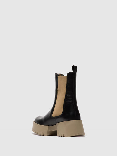 Chelsea Boots EREL007FLY BLACK (TAUPE SOLE)