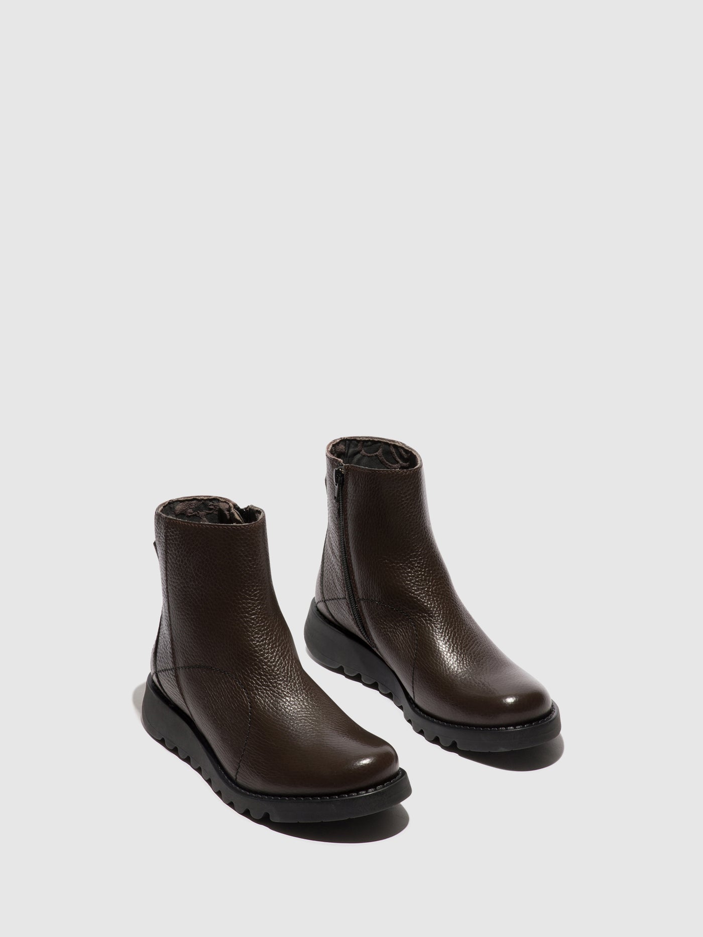Zip Up Ankle Boots SAGU014FLY CHESTNUT