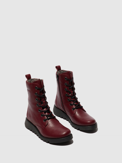 Lace-up Ankle Boots SILF015FLY WINE