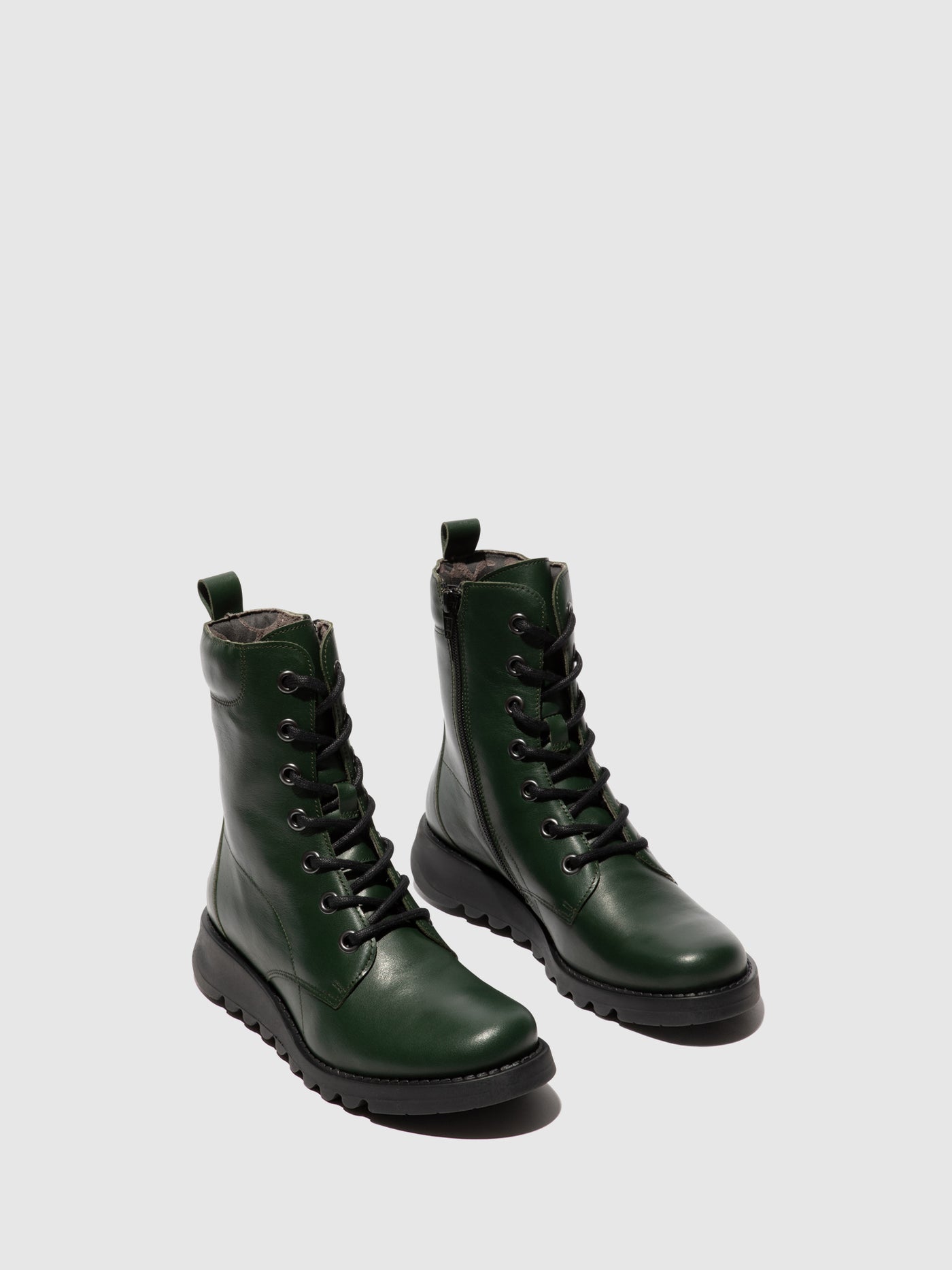 Lace-up Ankle Boots SILF015FLY DK.GREEN