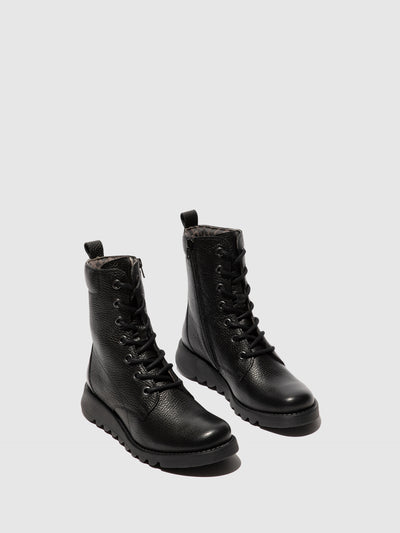 Lace-up Ankle Boots SILF015FLY STAR BLACK