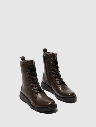 Lace-up Ankle Boots SILF015FLY CHESTNUT
