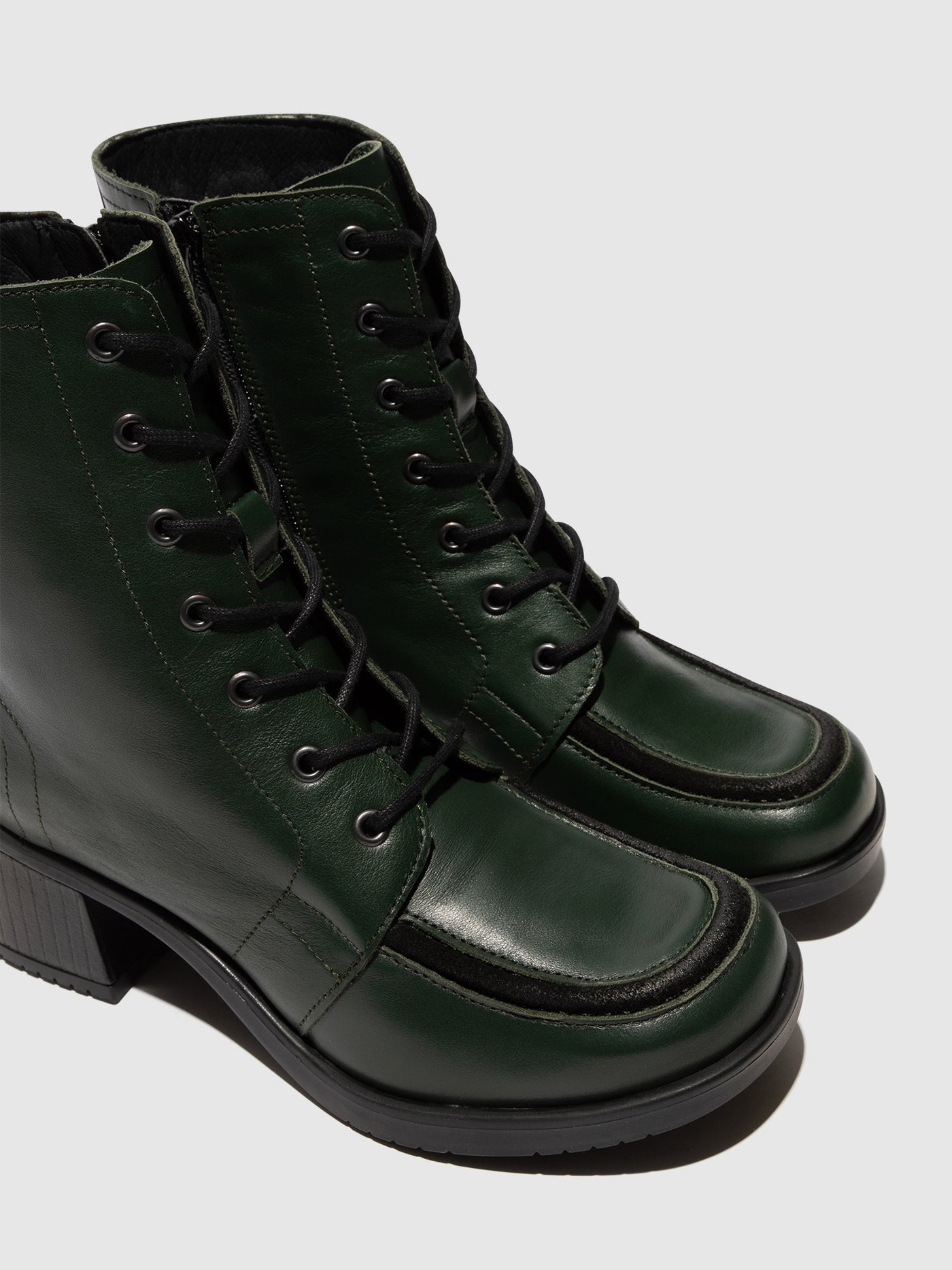 Lace-up Ankle Boots KASS017FLY DARK GREEN/BLACK