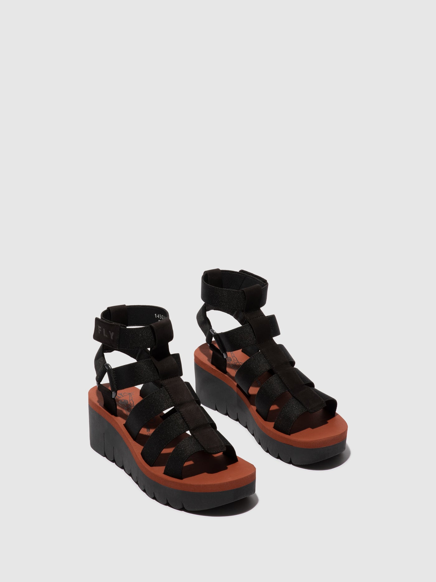 Strappy Sandals YUFI032FLY BLACK/BLACK/BRICK