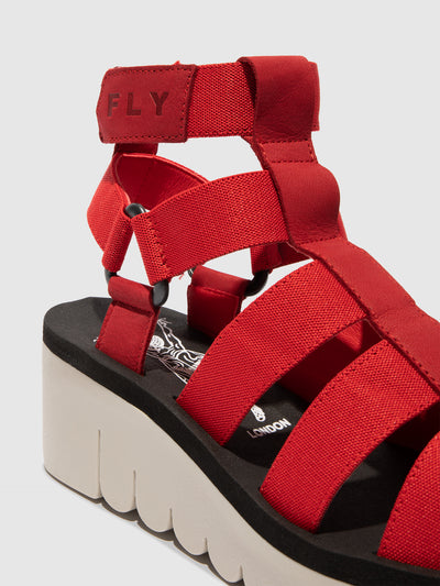 Strappy Sandals YUFI032FLY LIPSTICK RED/RED/BLACK