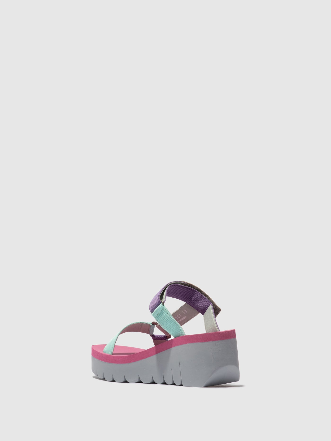 T-Strap Sandals YAKA037FLY GREY/MULTICOLOR/LILAC