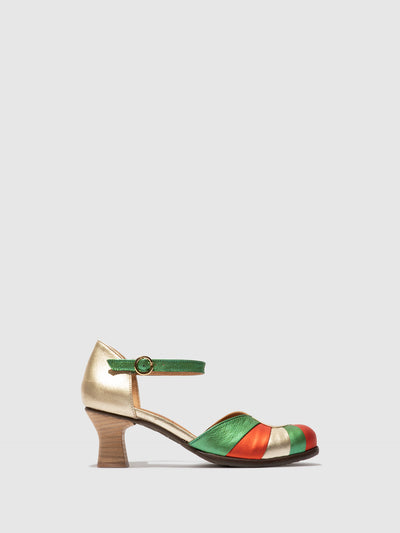 Heel Shoes BESH087FLY GOLD/RED/GREEN