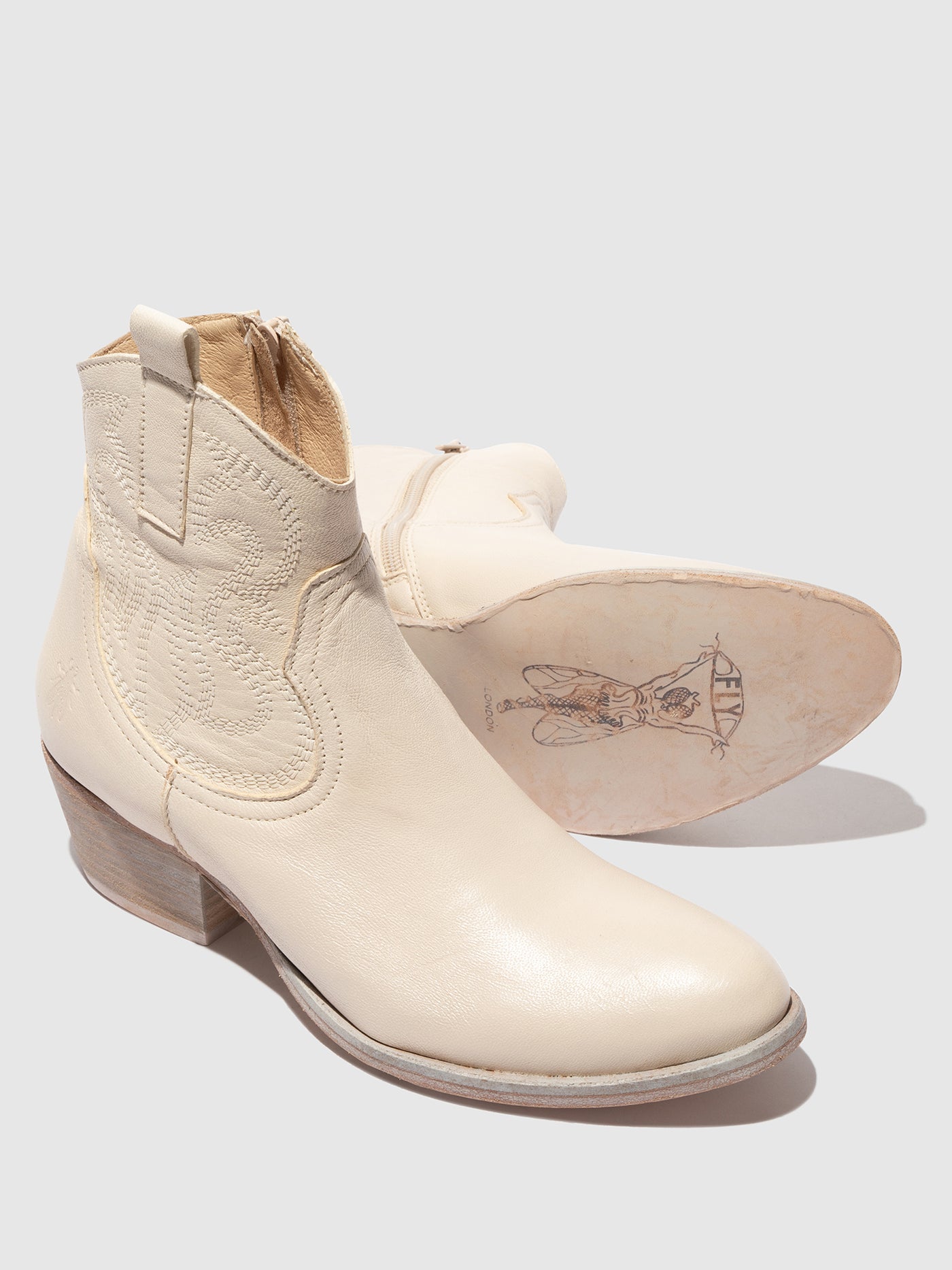 Cowboy Ankle Boots WAMI092FLY OFF WHITE