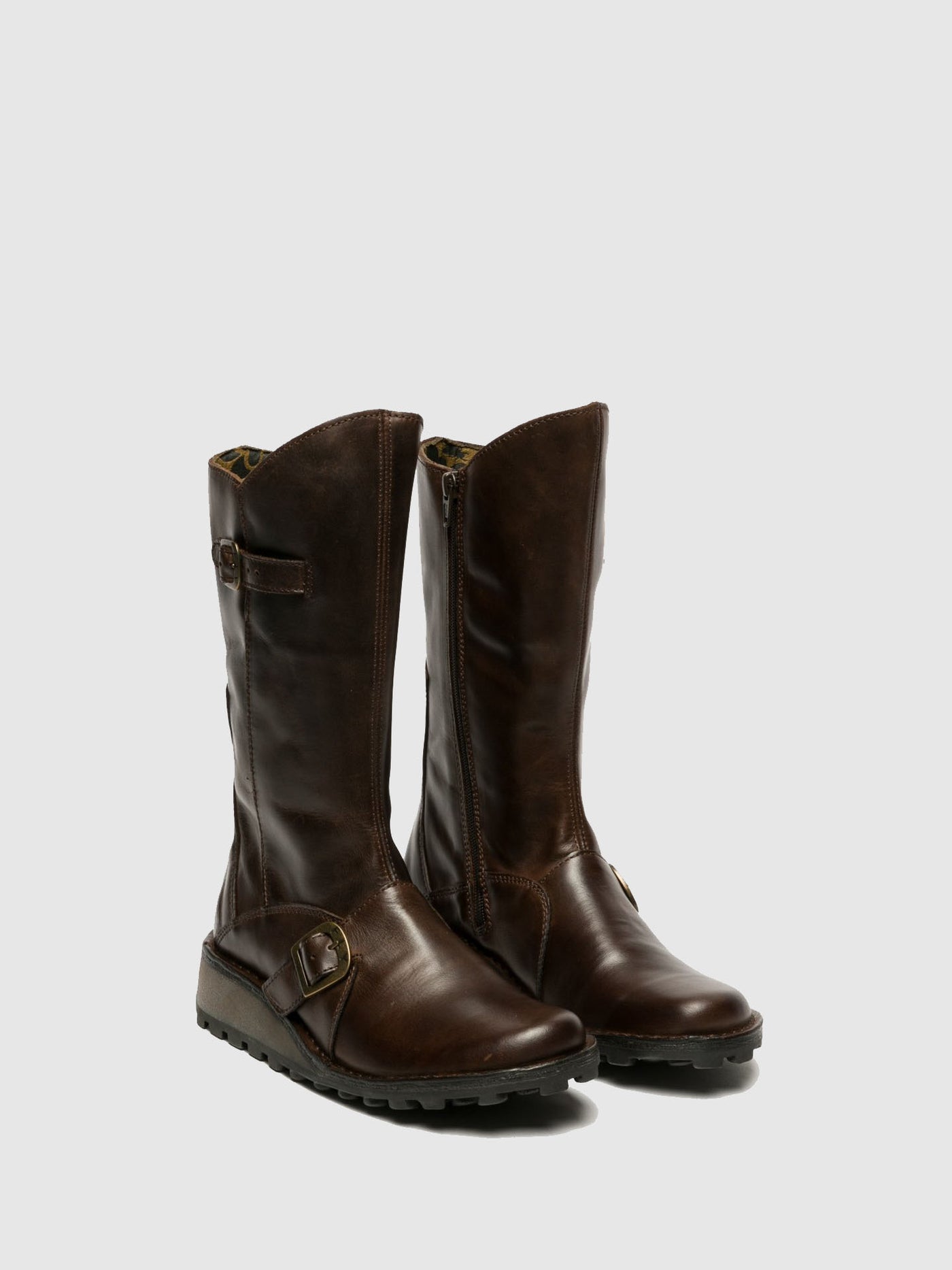 Buckle Boots MES DK BROWN