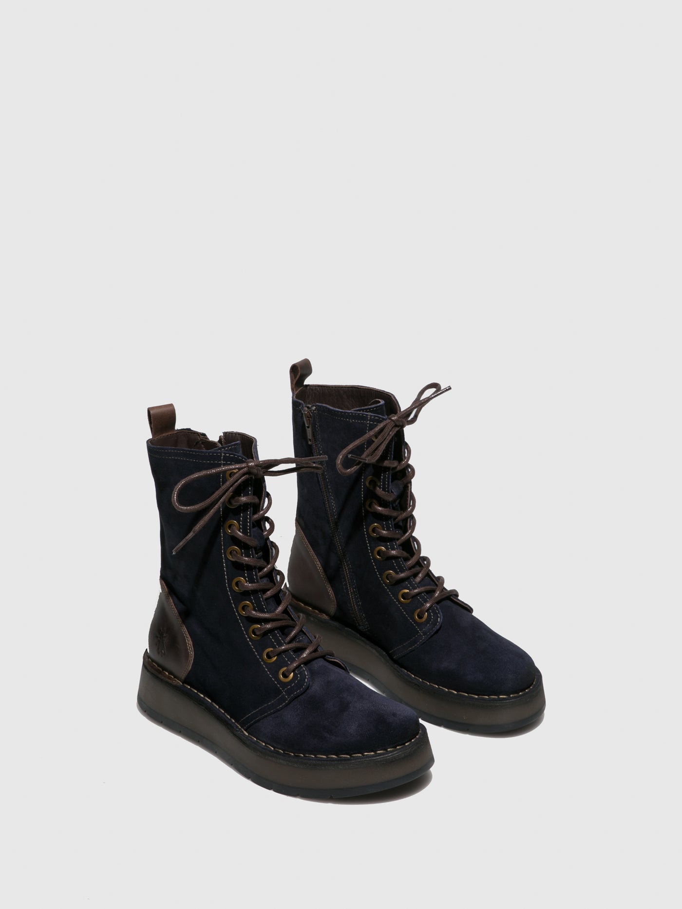 Lace-up Ankle Boots RAMI043FLY OILSUEDE/RUG NAVY/DK.BROWN