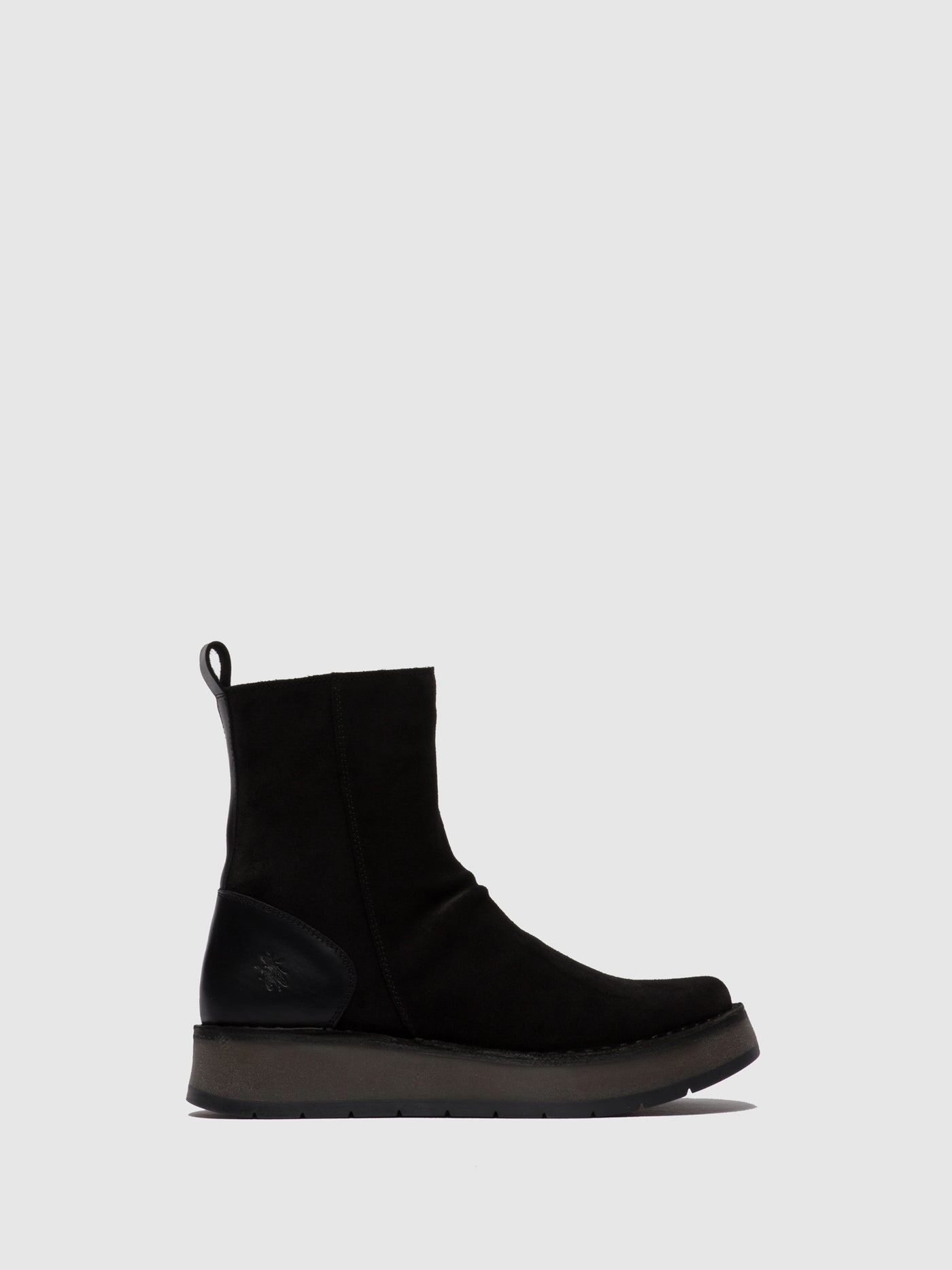 Zip Up Ankle Boots RENO053FLY OILSUEDE/RUG BLACK