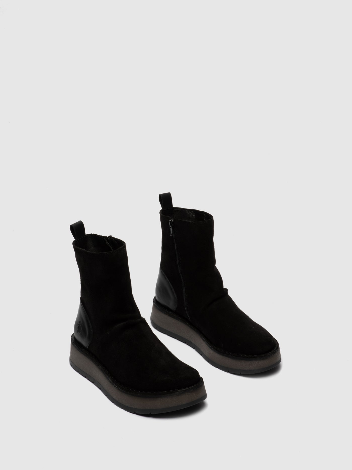 Zip Up Ankle Boots RENO053FLY OILSUEDE/RUG BLACK