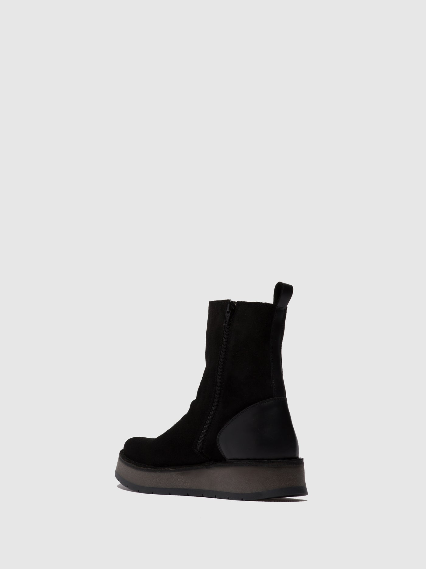 Zip Up Ankle Boots RENO053FLY OILSUEDE/RUG BLACK