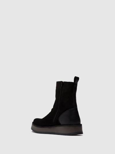 Zip Up Ankle Boots RENO053FLY OILSUEDE/RUG BLACK