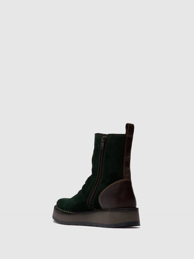 Zip Up Ankle Boots RENO053FLY OILSUEDE/RUG GREEN FOREST/DK.BROWN
