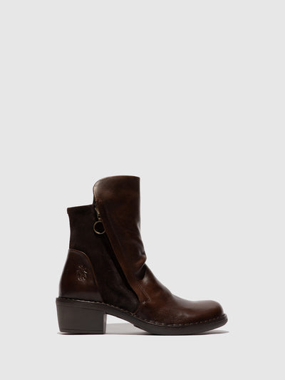 Zip Up Ankle Boots MELY074FLY RUG/OILSUEDE DK BROWN/EXPRESSO